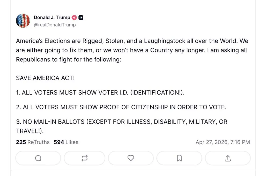 Donald Trump Proposes SAVE AMERICA ACT With Strict Voter ID Requirements | Celebrity Insider