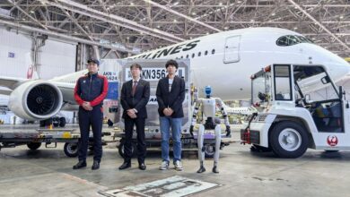 Humanoid robots seen handling airport baggage in futuristic true footage