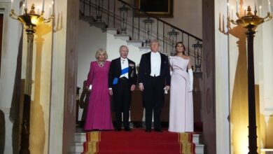 King Charles visits White House for state dinner hosted by Trump, after rare address to Congress
