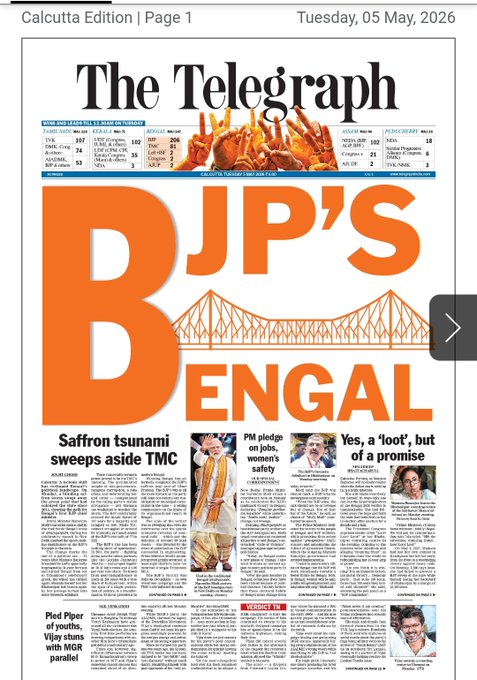 As the BJP sweeps Bengal, pro-TMC newspaper The Telegraph takes an abrupt pivot: Understanding why it’s opportunism and not an ideological shift
