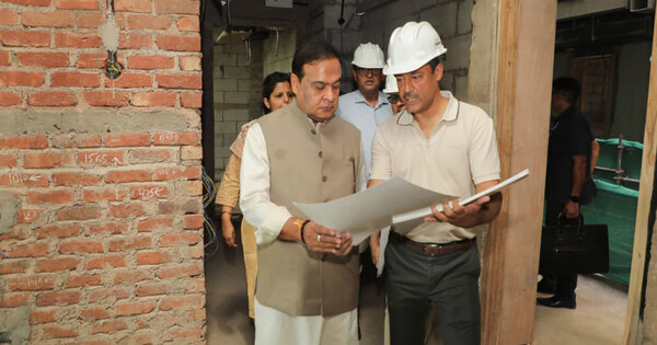 CM Sarma inspects construction work of Assam Bhawan in Delhi