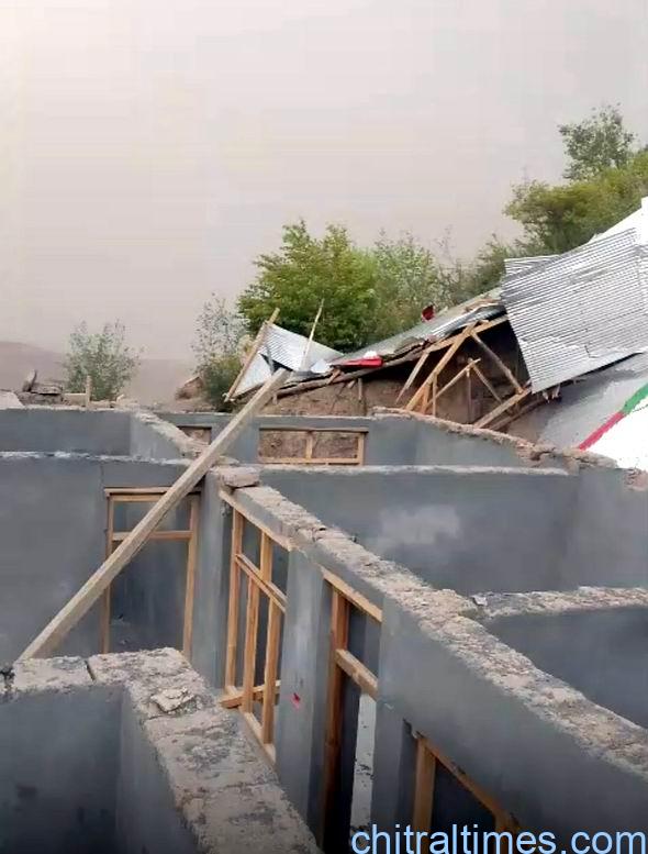 Chitral Times – اپرچترال ؛ تیز آندھی اور طوفانی ہواؤں کے باعث متعدد گھروں کی چھتیں اڑ گئیں، درختوں کو نقصان پہنچا