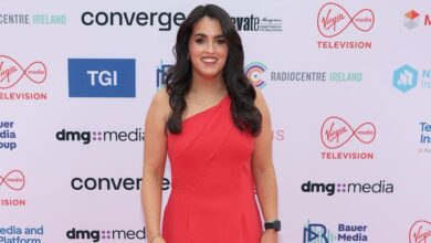 Colette Fitzpatrick looks radiant in red as she leads the style at glitzy event
