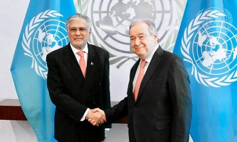 FM Dar assures UN chief of Pakistan’s ‘continued engagement and dialogue’ to restore peace in region