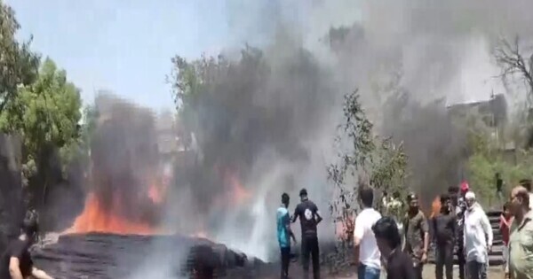 Fire breaks out at plastic pipe warehouse in Malegaon; property worth lakhs destroyed