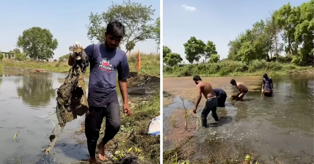 How a 21-YO & His Friends Removed 500 Kg Waste From a Polluted UP River in Just 39 Days