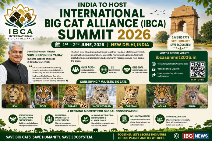 India to host International Big Cat Alliance (IBCA) Summit, on 1st – 2nd June, 2026, in New Delhi