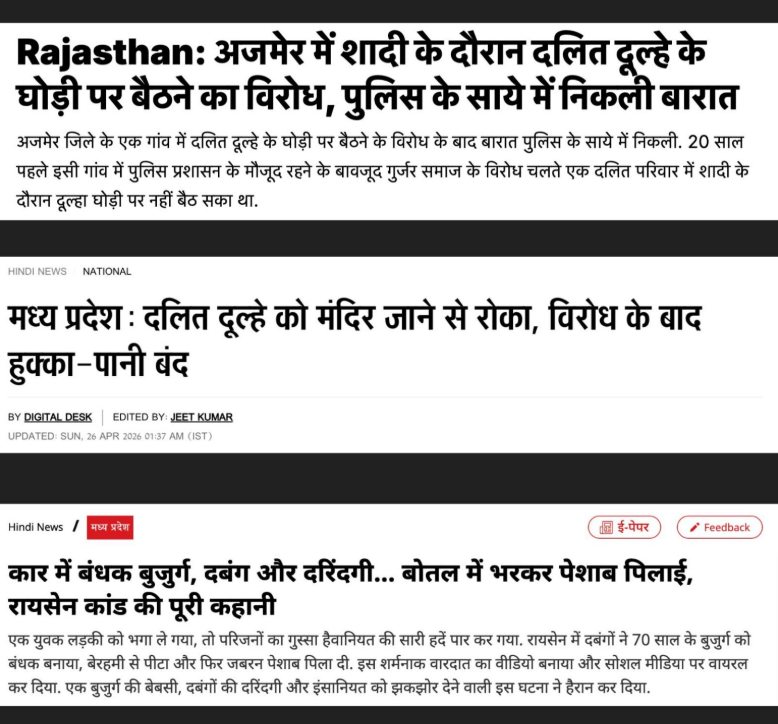 Indian media crafts anti-upper caste narrative through its headlines