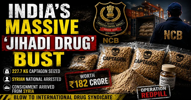 ‘Jihadi Drug’ Network: Rs 182 Crore Captagon seizure from Delhi uncovers global Narco-Terror Syndicate