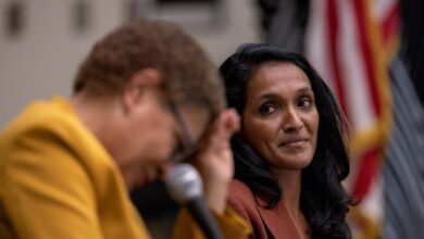 Mayor Karen Bass and challenger Nithya Raman tussle in first head-to-head debate