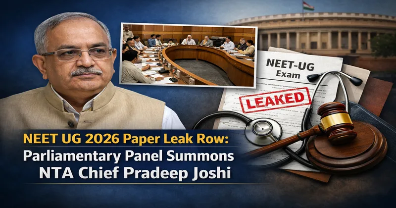NEET UG 2026 Paper Leak: NTA Chief Pradeep Joshi summoned