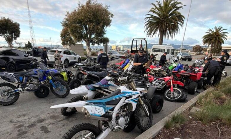 Police trap horde of riders on dirt bikes, ATVs on Bay Bridge following unruly street takeovers