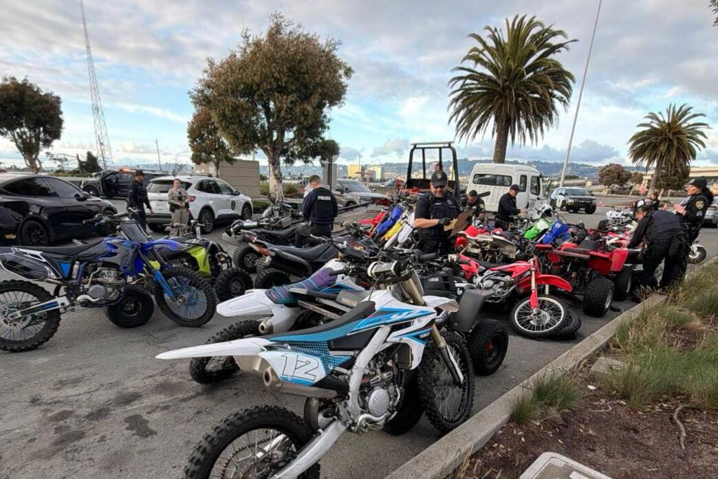 Police trap horde of riders on dirt bikes, ATVs on Bay Bridge following unruly street takeovers