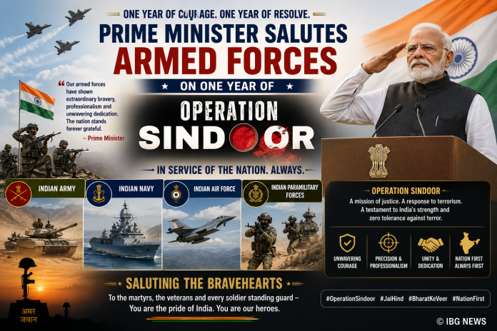 Prime Minister salutes armed forces on one year of Operation Sindoor