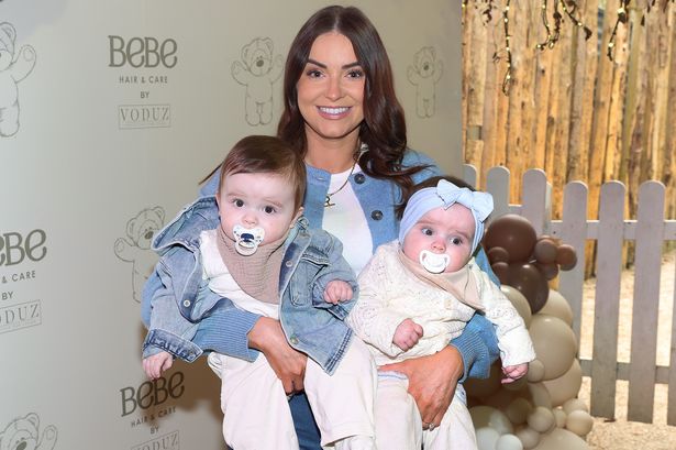 Rachel Gorry steps out in style with adorable twins babies Evie and Ryan
