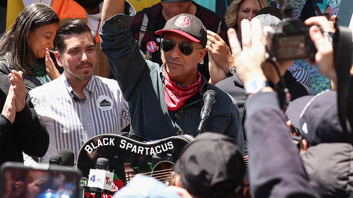 Rage Against the Machine’s Tom Morello faces backlash after singing at NYC ICE protest rally