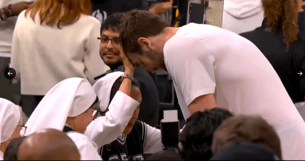 Salesian Sisters bless Spurs’ Luke Kornet ahead of Game 4 win against Thunder