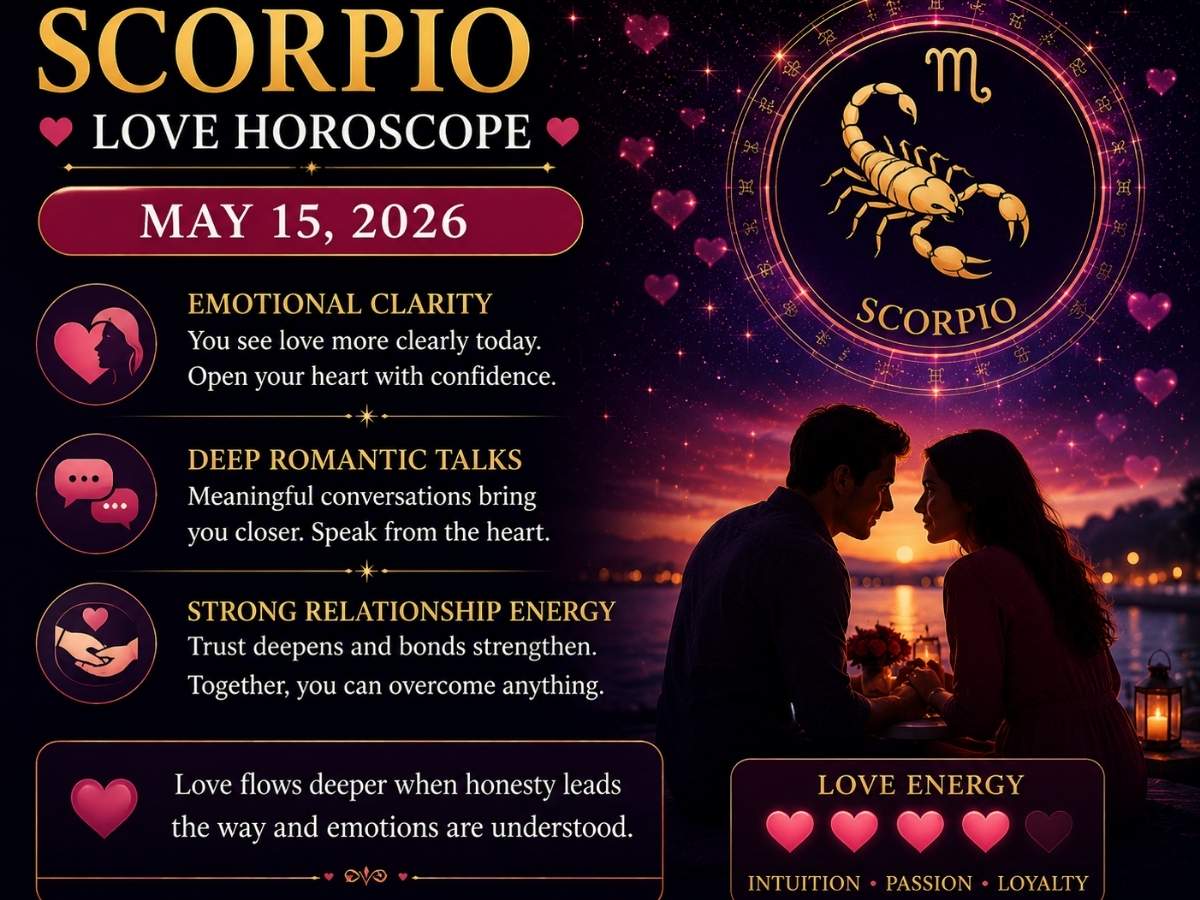 Scorpio Love Horoscope May 15, 2026: Emotional Clarity, Deep Romantic Talks & Strong Relationship Energy
