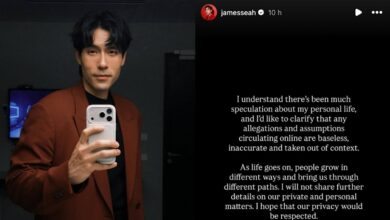 Singaporean actor James Seah releases statement following online rumours surrounding personal life