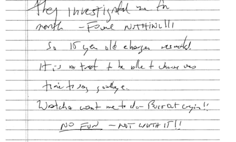 ‘Time to say goodbye,’ Epstein allegedly wrote in newly released purported suicide note