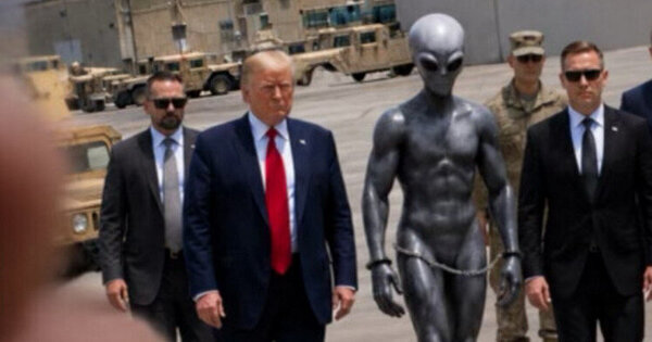 Trump posts AI slop featuring shackled alien