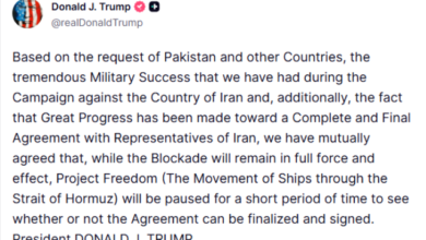 Trump puts hold to ‘Project Freedom’, citing deal progress, request from Pakistan | The Express Tribune