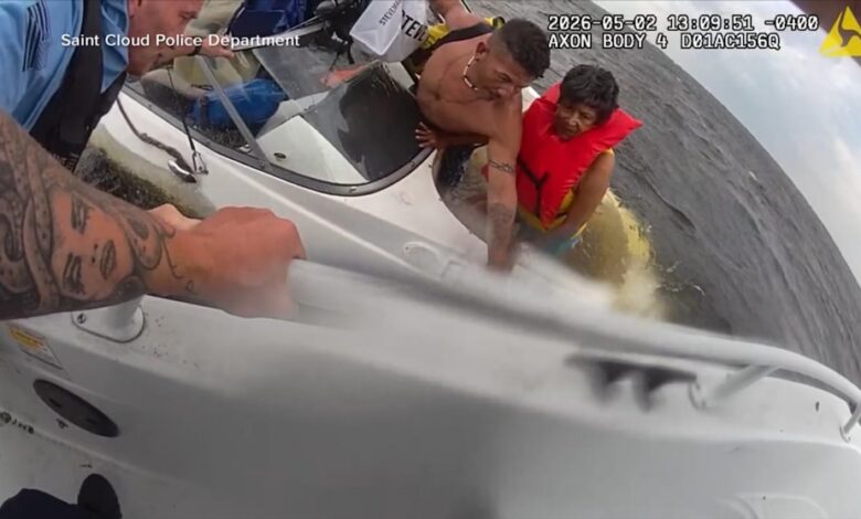 Video Father and son help rescue boaters