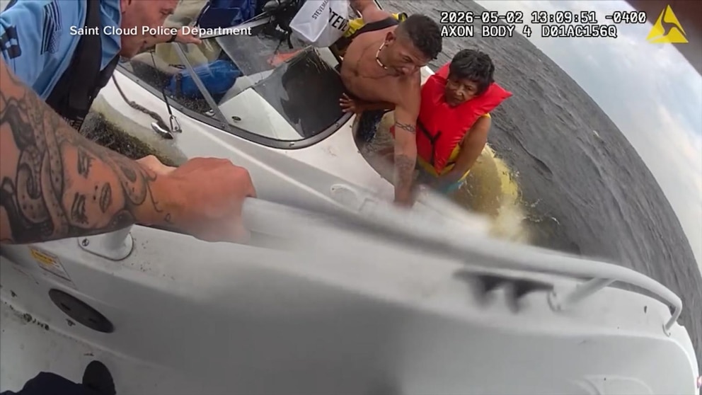 Video Father and son help rescue boaters
