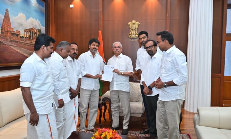 Vijay Meets Governor, Stakes Claim to Form Government – News Today | First with the news