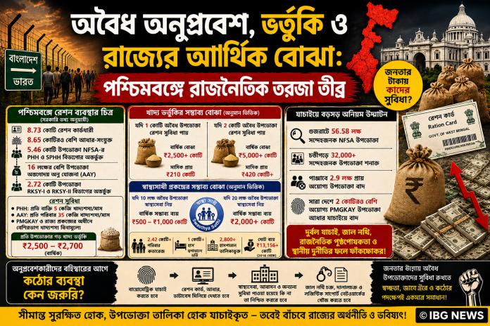 অবৈধ অনুপ্রবেশ, ভর্তুকি ও রাজ্যের আর্থিক বোঝা: পশ্চিমবঙ্গে রাজনৈতিক তরজা তীব্র