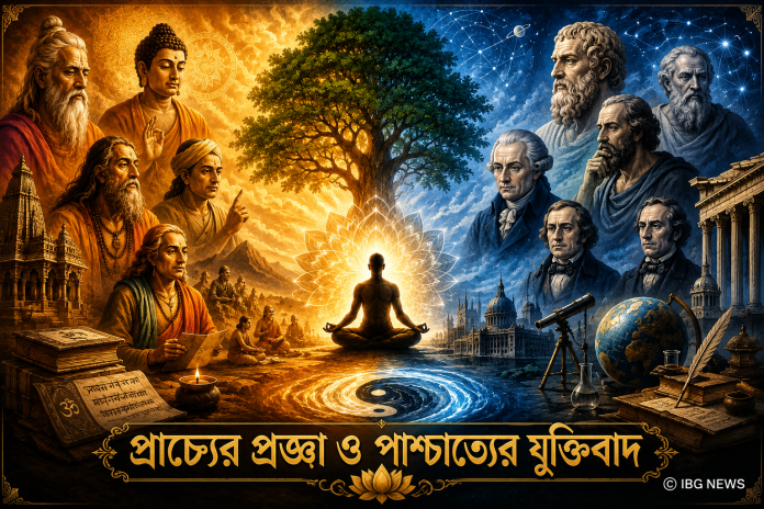 ভারতীয় ও পাশ্চাত্য দর্শন, চেতনা, নৈতিকতা, অধিবিদ্যা এবং সমকালীন প্রাসঙ্গিকতার উপর একটি বিস্তৃত তুলনামূলক সভ্যতামূলক গবেষণা
